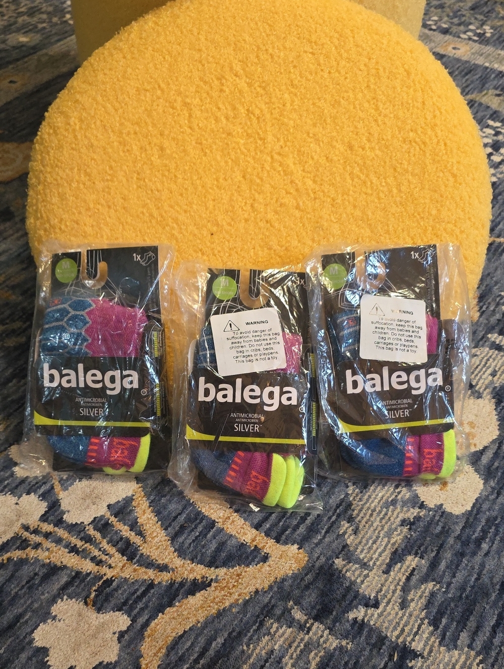 NWT Balega Silver no show running socks Medium Pinkberry Denim lot of 3